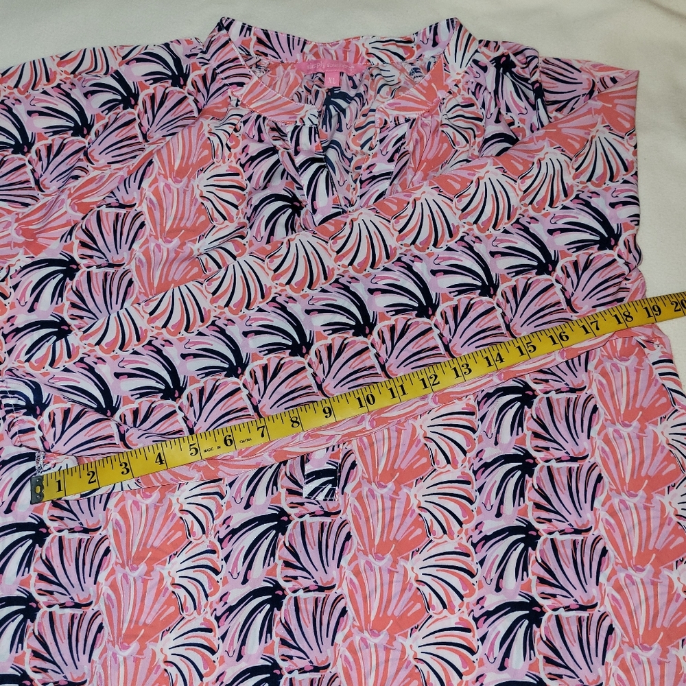 Simply Southern Seashell Multicolor Peasant Blouse Women's Size XL Beach - Picture 3 of 9